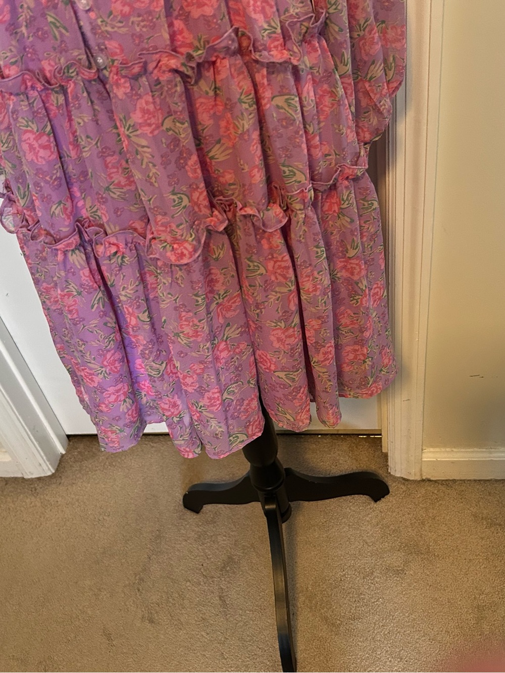 Ivy City Co Lydia Midi Tiered Dress in Pink Floral - Picture 5 of 14